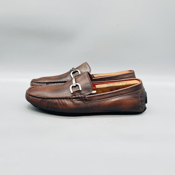 Donald Pliner Shoes Mens 8.5 Brown Leather Victor GW Bit Driving Loafers Comfort main image 7